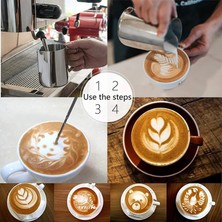 100 ml Paslanmaz Çelik Köpük Bardak Süt Sırlı Pot Espresso Barista Latte Cappuccino Krem Sırlı Pot Çiçek Çizim Iğnesi (Yurt Dışından)