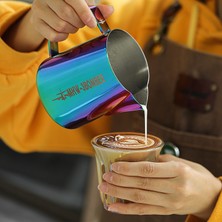 Parlak 600 ml Kahve Süt Köpürtme Sürahi Sürahi Paslanmaz Çelik Buharda Süt Köpürtücü Sürahi Espresso Barista Süt Pot Latte Can 400/500/600/700 ml (Yurt Dışından)