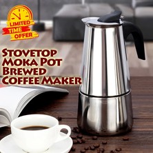 300 ml Kahve Makinesi Makinesi Moka Pot Amerikan Latte Elektrikli Brülör Italyan Fransız Basın Percolator Demlemek Su Isıtıcısı Soba Paslanmaz Çelik (Yurt Dışından)