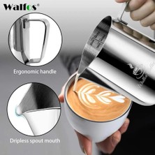 Walfos 100 ml Walfos Tarzı Espresso Kahve Süt Kupalar Bardak Tencere Sürahi Kolu Zanaat Kahve Çelenk Fincan Latte Sürahi Kalınlaşmış Paslanmaz Çelik (Yurt Dışından)