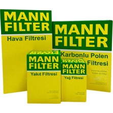 Mann Fılter Audi A3 1.9 2.0 Tdı Dizel Mann Filtre Bakım Seti 2004-2010 Hava+Yağ+Yakıt+Karbonlu Polen