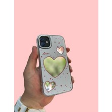 SPHONE iPhone 11 Pro Uyumlu Kılıf Hologramlı Casetify Aşk Kalp Love Yazılı Parlak 3D Grafiti