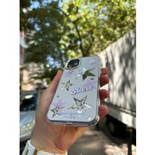 SPHONE iPhone 11 Kılıf Hologramlı Casetify Stars Yazılı Parlak 3D Grafiti Desenli Figür Işleme Emoji