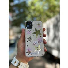 SPHONE iPhone 11 Kılıf Hologramlı Casetify Stars Yazılı Parlak 3D Grafiti Desenli Figür Işleme Emoji