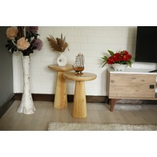 Simillo Home & Living İkili Ahşap Renk Konik Yan Sehpa