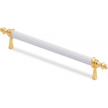 Spotkulp Asos Boru Lüks Kulp 160MM Beyaz/gold (Dolap Çekmece Mobilya Mutfak)