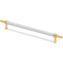 Spotkulp Asos Boru Lüks Kulp 160MM Beyaz/gold (Dolap Çekmece Mobilya Mutfak)