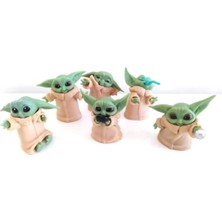 Hediye Vakti 6 Lı Star Wars 3D Baby Yoda Mini Figür Seti Oyuncak 6cm