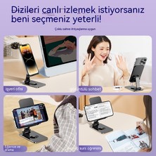 Alüminyum Alaşımlı Cep Telefonu Tutucusu Masaüstü Çok Fonksiyonlu Canlı Yayın Braketi Katlanır Dönen Metal Cep Telefonu Tutucusu (Yurt Dışından)