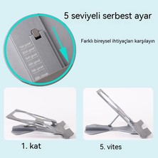 Metal Alüminyum Alaşımlı Dizüstü Bilgisayar Standı Soğutma Rafı Kaldırma Katlanır Canlı Öğrenme Masaüstü Tablet Standı (Yurt Dışından)