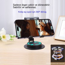 Ruruiyun Metal Yüksek Yoğunluklu Karbon Çelik Cep Telefonu Masaüstü Standı Tablet Standı Tembel Canlı Yayın Dönen Katlanır Bilgisayar Standı (Yurt Dışından)