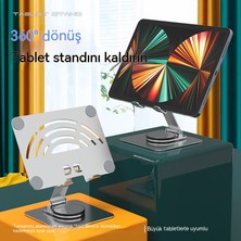 Ruruiyun 360 Dönen Tablet Pc Standı Alüminyum Alaşımlı Akrilik Masaüstü Cep Tablet Telefon Tabanı Kaldırma Depolama Okuma (Yurt Dışından)