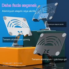 Ruruiyun 360 Dönen Tablet Pc Standı Alüminyum Alaşımlı Akrilik Masaüstü Cep Tablet Telefon Tabanı Kaldırma Depolama Okuma (Yurt Dışından)