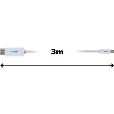 Maplin Mini Displaypot To HDMI Kablo Beyaz Renk 3 Metre Mini Dp To HDMI ZR167