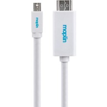 Maplin Mini Displaypot To HDMI Kablo Beyaz Renk 3 Metre Mini Dp To HDMI ZR167