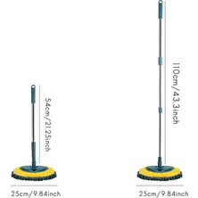 Sagrado Araba Temizleme Paspas Araba Yıkama Fırçası Dönen Teleskopik Paspas Şönil Süpürge Toz Fırçalama Zemin Pencere Temizleme Araçları (Yurt Dışından)