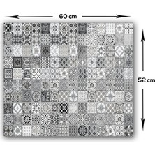 Decorita Karakalem Çizim | Cam Ocak Arkası Koruyucu | 52cm x 60cm