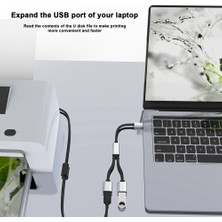 Sagrado USB C - USB Otg Adaptör Kablosu Tip C - 3 USB (Yurt Dışından)