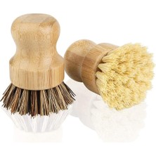 Sagrado Bambu Bulaşık Fırçası 2 Adet Bambu Mini Fırçalama Tencere Fırçaları Bulaşık Scrubber Dökme Demir Tava, Mutfak Lavabo, Banyo (Yurt Dışından)