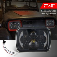 Sagrado 1 Adet H6054 7x6 Inç 5x7 Inç LED Projektör Far Kare Mühürlü Işın Plym Dodge Gmc Jeep Cherokee Wrangler Xj Yj (Yurt Dışından)