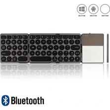 Sagrado Katlanabilir Bluetooth Klavye Dokunmatik Yüzeyli Kablosuz Tuş Takımı, Gümüş (Yurt Dışından)