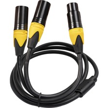 Sagrado Xlr Splitter Kablosu, 3 Pin Xlr Dişi Çift Xlr Erkek Ses Kablosu Y Kablo Dengeli Mikrofon Splitter Kablosu Ses Adaptörü (Yurt Dışından)