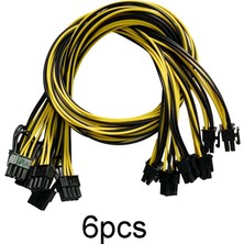 Sagrado Madencilik Için 6 Adet Pcıe 6pin To 8pin(6+2) Erkek - Erkek Pcı-E Güç Kablosu (Yurt Dışından)