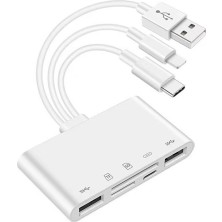 Sagrado Apple 13 Dönüştürücü Için iPhone iPad Için Micro-Sd Tf Kart Okuyucu Kiti Için Otg USB Kamera Çoklu Bellek Adaptörü (Yurt Dışından)