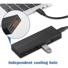 Sagrado 2'si 1 Arada Tip C - M.2 Ngff Nvme - Usb3.0 3.2 10G SSD Muhafaza Katı Hal Sürücü Kutusu + Hub (Yurt Dışından)