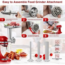 Sagrado Kitchenaid Stand Mikserleri Için 1 Takım Metal Gıda Öğütücü Aparatı, Kıyma Aparatı Dahildir (Yurt Dışından)