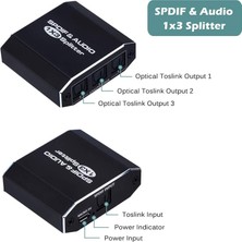 Sagrado Dijital Optik Ses Ayırıcı 1x3, Spdif Toslink Optik Fiber Ses Ayırıcı 1'i 3 Arada Alüminyum Alaşımlı (Yurt Dışından)