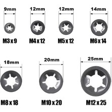 Sagrado 340 Adet M3M4M M6M8M10M12 Erik Çiçeği Delik Tutma Halkası Ayı Klip 65 Mn Çelik Yıldız Kilit Kilitleme Yıkayıcı Çeşitler Kiti (Yurt Dışından)