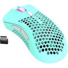 Sagrado Kablosuz Oyuncu Mouse Petek Kabuğu 6 Programlı Düğme-Mavi (Yurt Dışından)