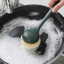 Sagrado Mutfak Fırçası Uzun Saplı Bulaşık Yıkama Temiz Fırçası Çok Fonksiyonlu Scrubber Fırçası, Sıvı Dispenseri, Yeşil (Yurt Dışından)