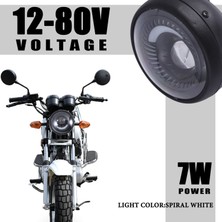 Sagrado Motosiklet Cafe Racer Bobber 6.5 Inç LED Far Spiral Beyaz Yan Montaj Braketi (Yurt Dışından)