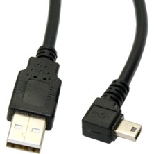 Sagrado 1.8 M Mini USB B Tipi 5pin Erkek 90 Derece Sol Açılı USB 2.0 Erkek Veri Kablosu Siyah Renk (Yurt Dışından)