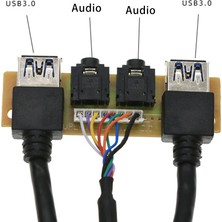 Sagrado 60 cm Ön Kasa Paneli Usb3.0+Usb3.0+Hd Ses Jakı Bağlantı Noktaları I/o Kartı + Dahili Tel USB Çerçeve Hattı Dıy Kılıf Uzatma Hattı (Yurt Dışından)
