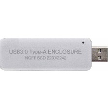 Sagrado Usb3.0 Tip-A'dan SSD Muhafaza Kutusuna, 2230 Veya 2242 M.2 SSD Için Ngff B-Key Sata Protokolü Için Kablo Olmadan, Gümüş (Yurt Dışından)