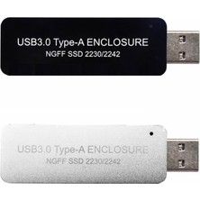 Sagrado Usb3.0 Tip-A'dan SSD Muhafaza Kutusuna, 2230 Veya 2242 M.2 SSD Için Ngff B-Key Sata Protokolü Için Kablo Olmadan, Gümüş (Yurt Dışından)