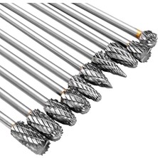 Sagrado 6 Inç 10 Adet Karbür Çapak Seti, Çift Kesim Tungsten 3mm (1/8 Inç) Shank Karbür Döner Çapak Döner Dosyaları Elmas Burs Bit (Yurt Dışından)