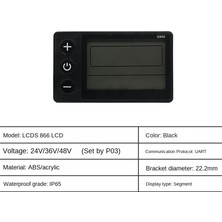 Sagrado LCD-S866 Elektrikli Bisiklet LCD Ekran Ölçer 24V 36V 48V E-Bisiklet Kontrol Paneli Su Geçirmez Fiş ile Ebike Modifikasyonu (Yurt Dışından)