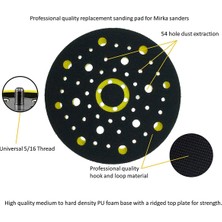 Sagrado 150MM 5/16 Dişli 52 Delik Orta Yoğunluklu Rastgele Orbital Zımpara Makinesi Kanca ve Döngü Destek Pedi Mirka Ceros Deros ile Uyumlu (Yurt Dışından)