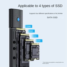 Sagrado Orıco M.2 SSD Kutusu Usb3.2 Gen 2 Type-C 5 Gbps Sata SSD Kutusu Desteği M.2 Ngff Sata Protokolü B Anahtar/m & B Anahtar SSD Gümüş (Yurt Dışından)