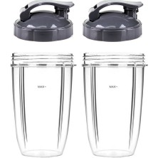 Sagrado Nutri 600W 900W Blender Meyve Sıkacağı Mikser Yedek Parçalar Meyve Sıkacağı Aksesuarları Için Kapaklı 24OZ Bardak Seti (Yurt Dışından)