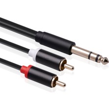 Sagrado 6,35 mm - 2rca Kablo, Rca Kablosu 6,35 mm Erkek - 2 Rca Erkek Stereo Ses Adaptörü Y Ayırıcı Rca Kablosu -3 Metre (Yurt Dışından)