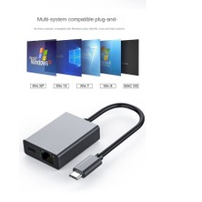 Sagrado Type C - Ethernet Adaptörü Pc Dizüstü Bilgisayar Için 4K USB Dock Adaptörü (Yurt Dışından)