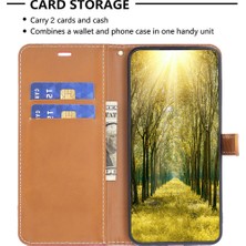 Xstep Case iPhone 15 Pro Kot Kumaş Ekleme Pu Deri + Tpu Darbeye Dayanıklı Telefon Kılıfı Cüzdan Standı Kapağı (Yurt Dışından)