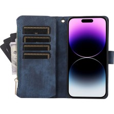 Xstep Case iPhone 15 Pro Max Telefon Kılıfı Zipper Cep Birleştirme Stili Pu Deri Telefon Kapağı Çoklu Kart Yuvası (Yurt Dışından)