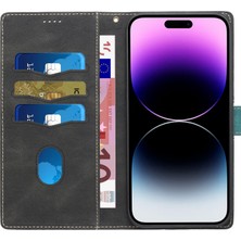 Xstep Case iPhone 15 Pro Max Cüzdan Stand Telefon Kılıfı, Izgara Ekleme Pu Deri Telefon Kapağı Kayışlı (Yurt Dışından)