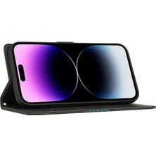 Xstep Case iPhone 15 Pro Max Cüzdan Stand Telefon Kılıfı, Izgara Ekleme Pu Deri Telefon Kapağı Kayışlı (Yurt Dışından)